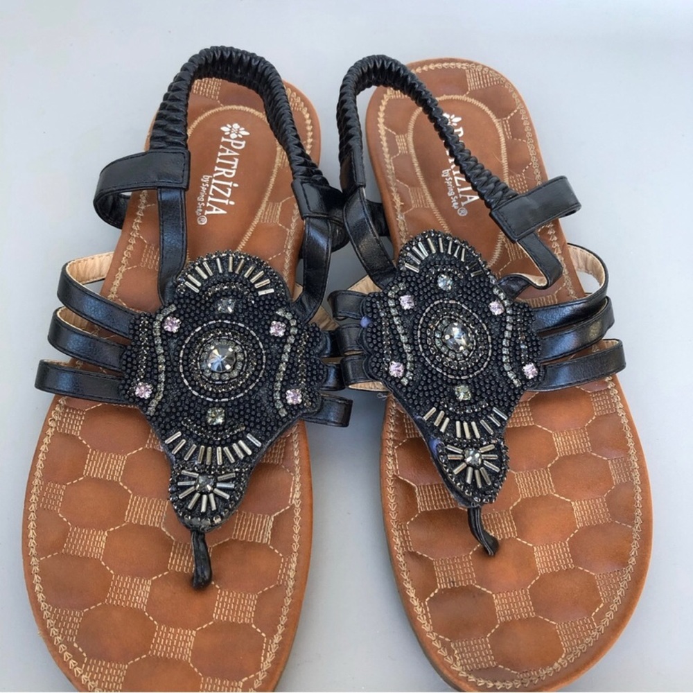 Patrizia By Spring Step Cleonata Rhinestone Thong Sandals. Size 10.